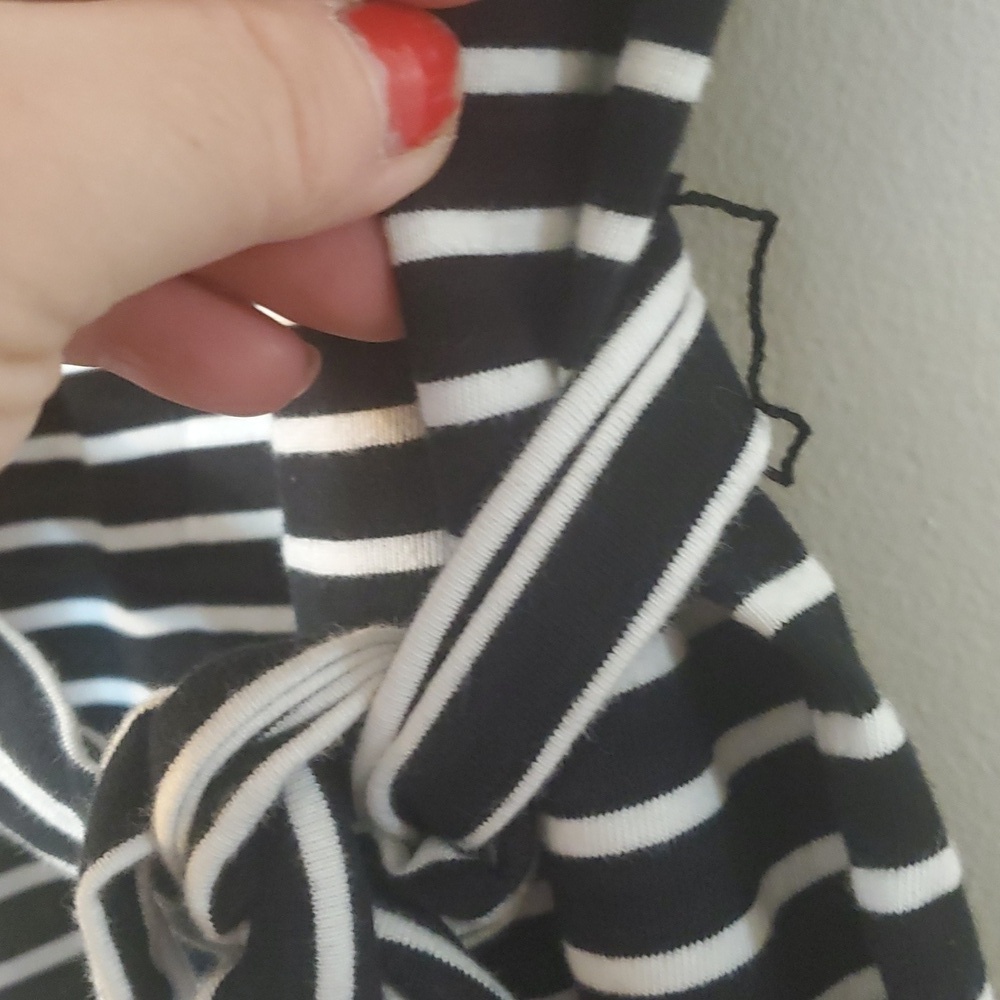 Lauren Ralph Lauren Striped Cotton Shirt Dress Size Small Belted Black White - Picture 4 of 10